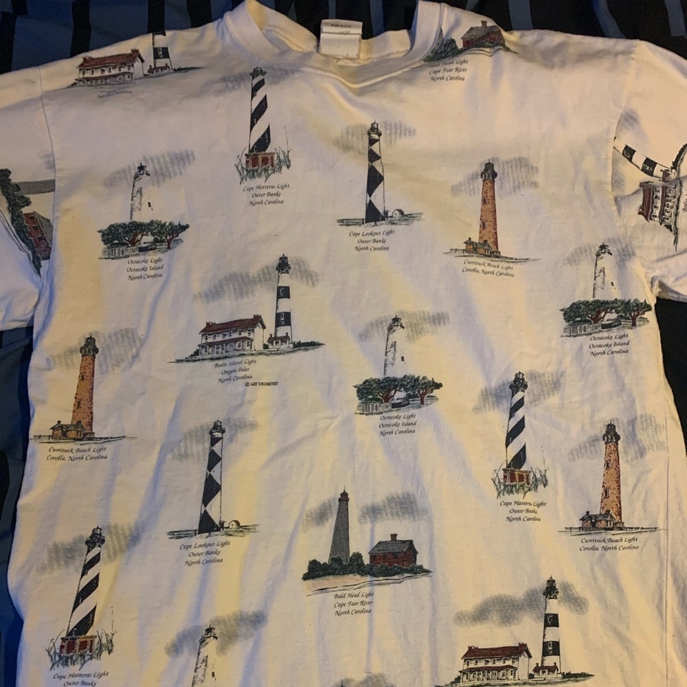 Vintage Lighthouse Print Shirt